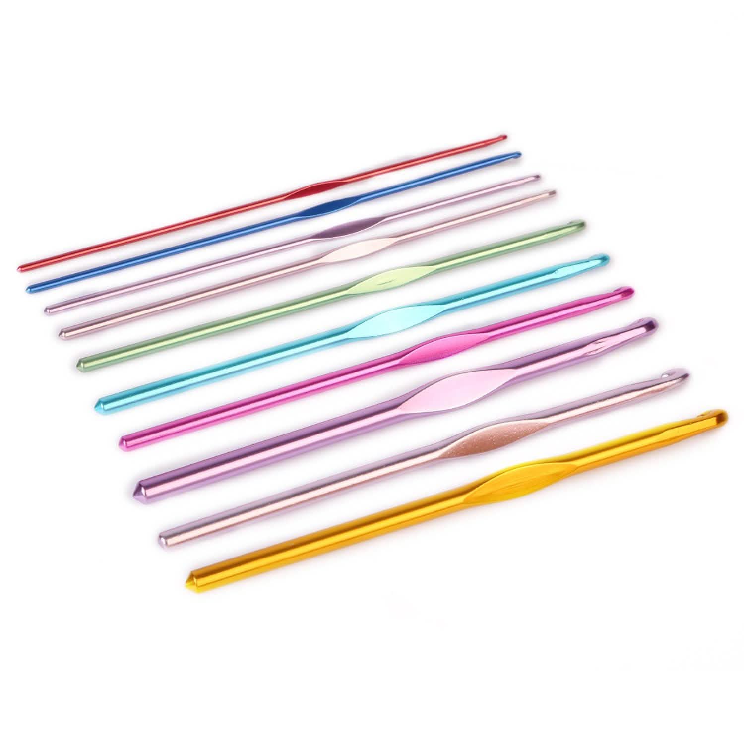 22-Piece: Aluminum Multi-Color Crochet Hook Needles by DailySale