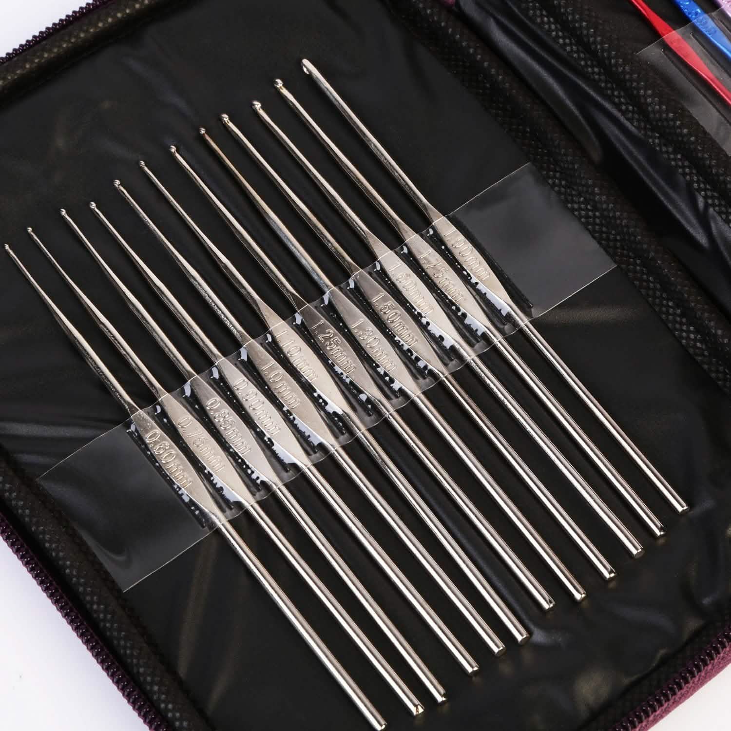 22-Piece: Aluminum Multi-Color Crochet Hook Needles by DailySale