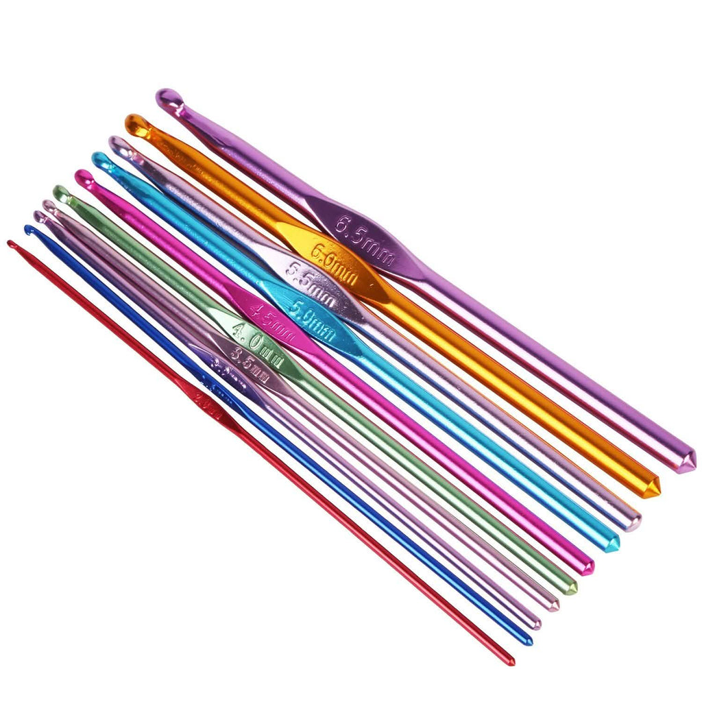 22-Piece: Aluminum Multi-Color Crochet Hook Needles by DailySale