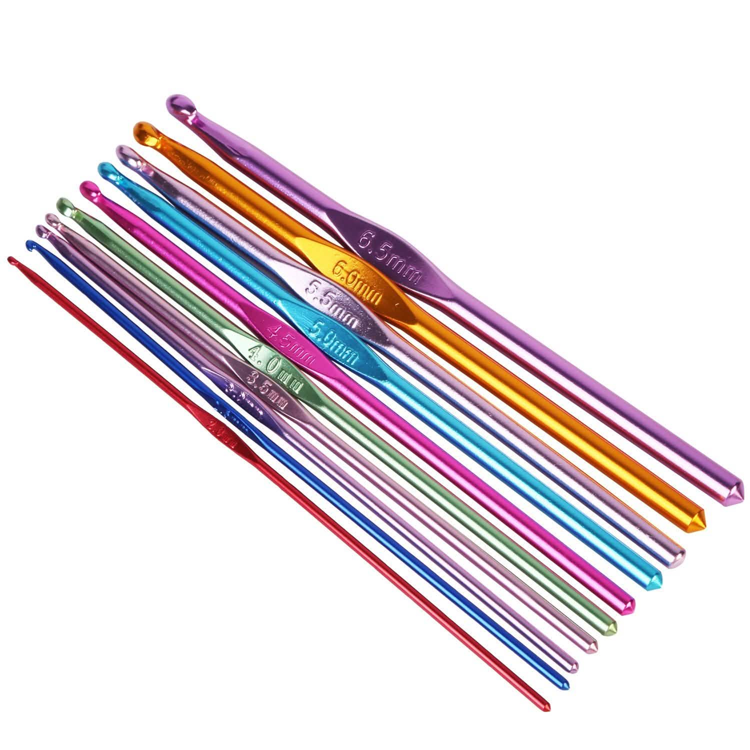 22-Piece: Aluminum Multi-Color Crochet Hook Needles by DailySale