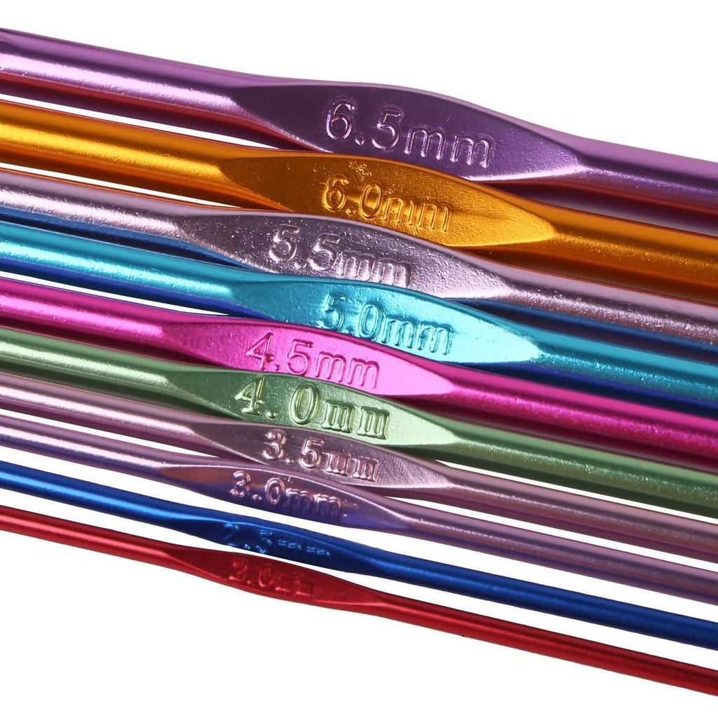 22-Piece: Aluminum Multi-Color Crochet Hook Needles by DailySale