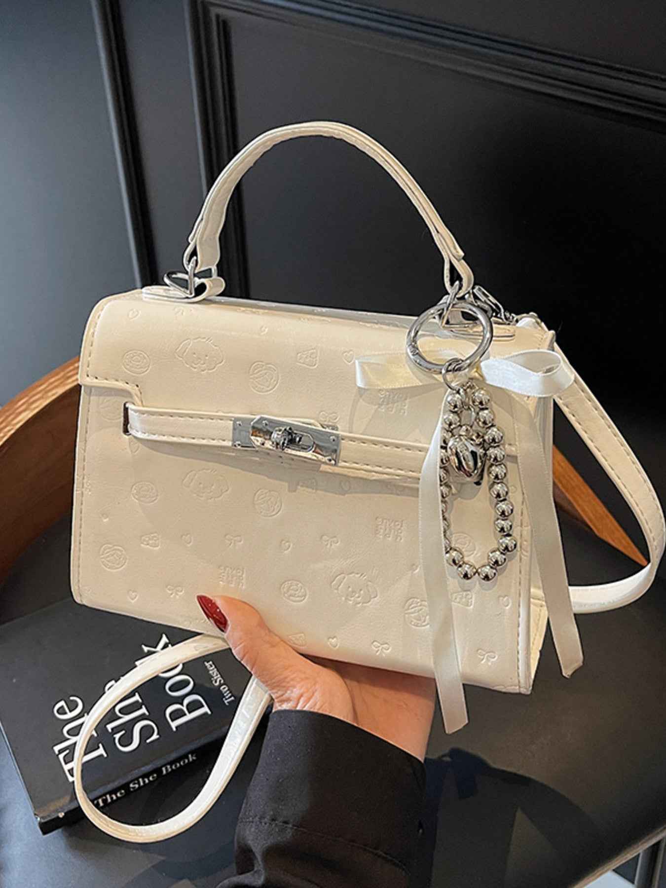 Embossed Pattern Flap Crossbody Bag