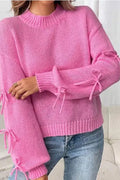 Bow sleeve knit sweater
