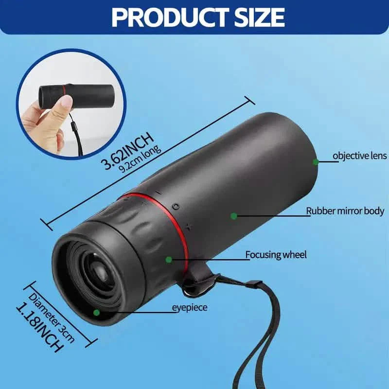 8X Portable Monocular – Pocket-Sized for Outdoor Adventures & Travel by DailySale
