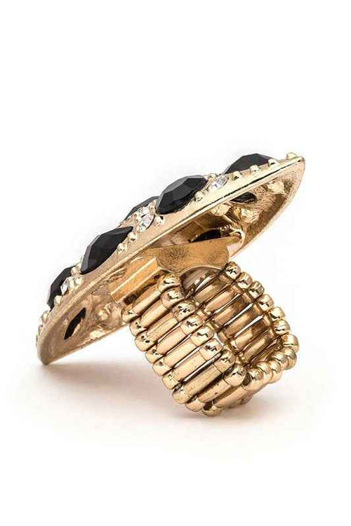 Almond Shape Bejewel Stretch Ring by Wild and Free Boutique