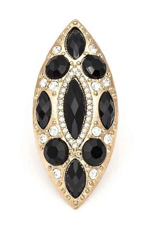 Almond Shape Bejewel Stretch Ring by Wild and Free Boutique