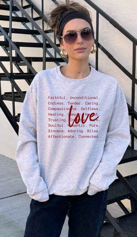 Love Words Graphic CrewNeck Sweatshirt