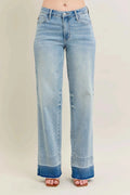 Judy Blue Full Size Mr Release Hem Wide Leg Jeans Plus Size