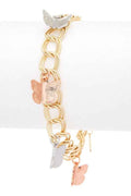 Butterfly Charm Mix Tone Bracelet