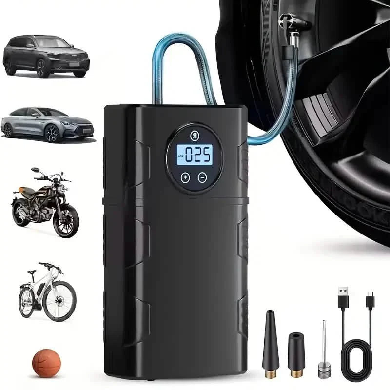 Portable 120 PSI Cordless Air Compressor – Tire Inflator for Car, Bike & Motorcycle by DailySale