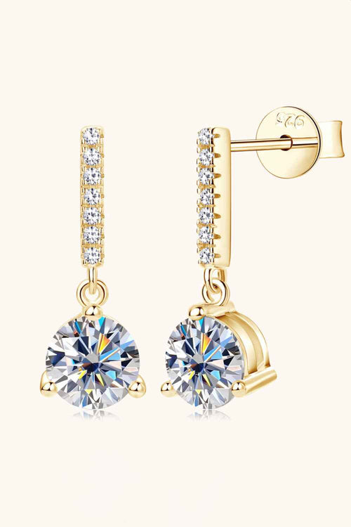 2 Carat Moissanite 925 Sterling Silver Drop Earrings by Wild and Free Boutique