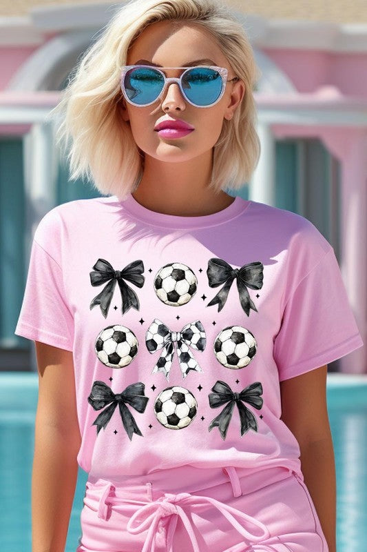 Retro Soccer Bow Graphic Tee