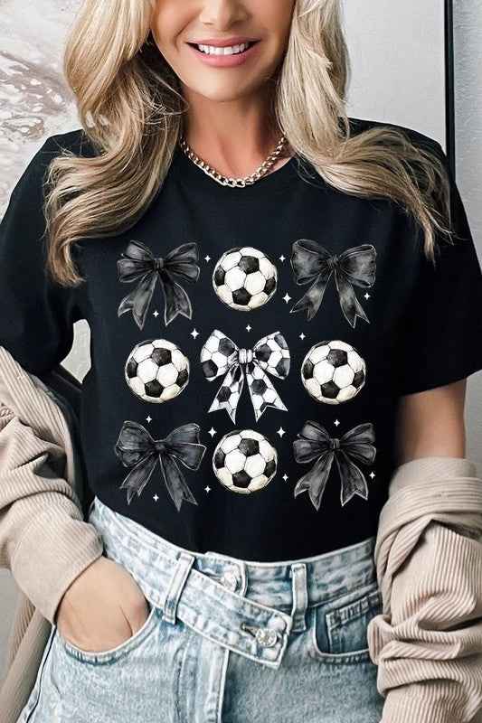 Retro Soccer Bow Graphic Tee