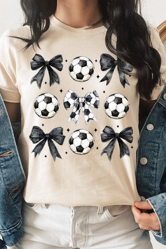 Retro Soccer Bow Graphic Tee