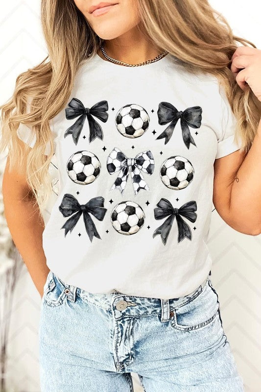 Retro Soccer Bow Graphic Tee