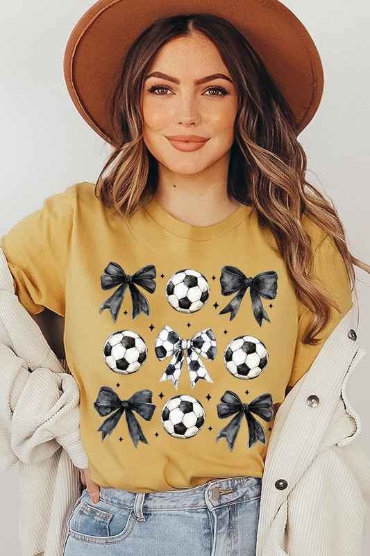 Retro Soccer Bow Graphic Tee