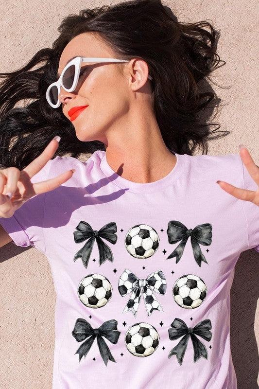 Retro Soccer Bow Graphic Tee