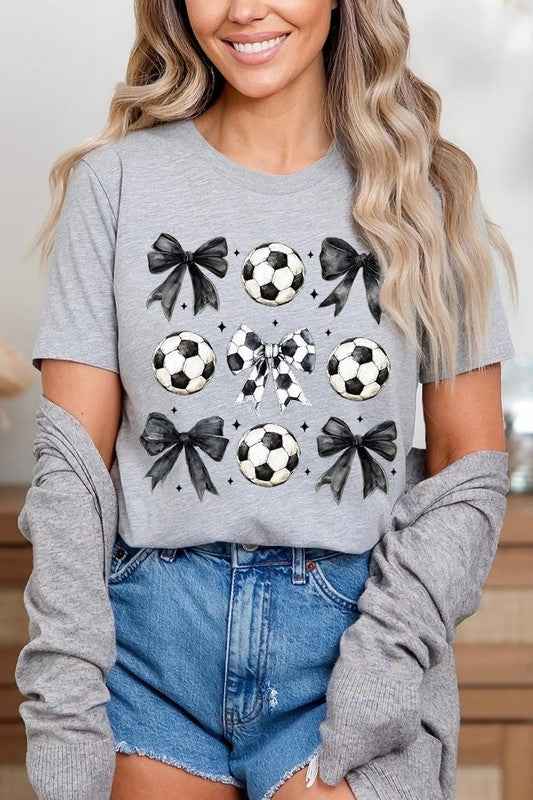 Retro Soccer Bow Graphic Tee