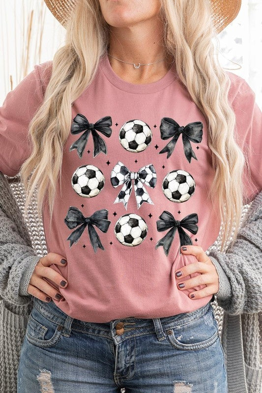 Retro Soccer Bow Graphic Tee