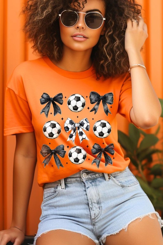Retro Soccer Bow Graphic Tee
