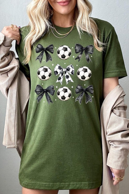 Retro Soccer Bow Graphic Tee
