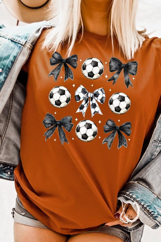 Retro Soccer Bow Graphic Tee
