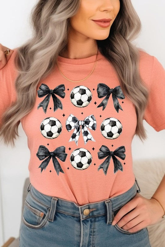 Retro Soccer Bow Graphic Tee