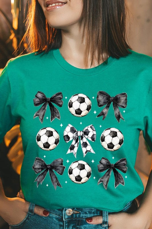 Retro Soccer Bow Graphic Tee