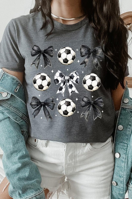 Retro Soccer Bow Graphic Tee