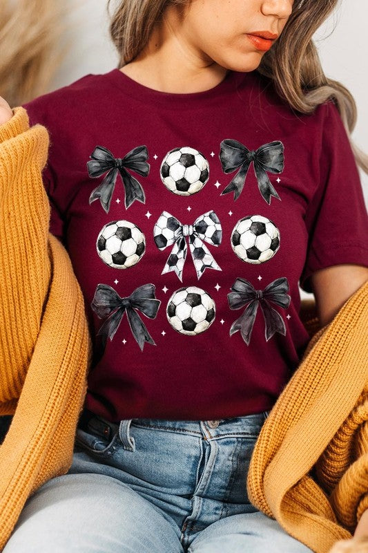Retro Soccer Bow Graphic Tee