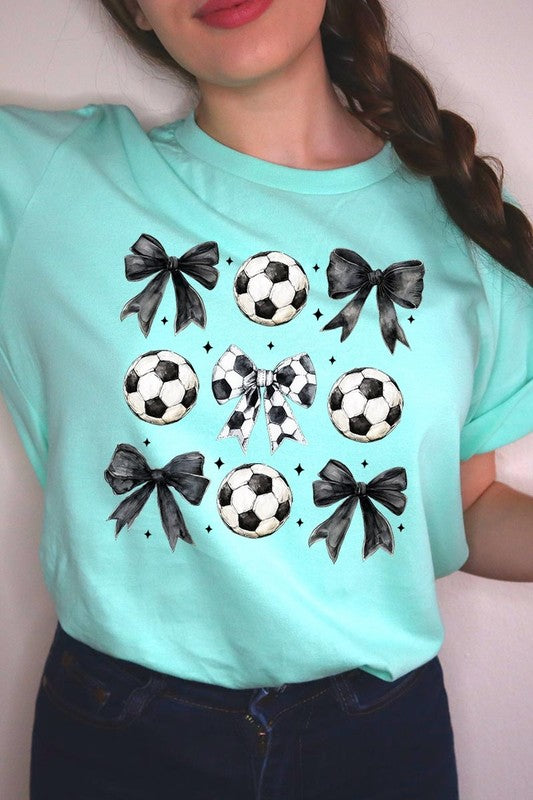 Retro Soccer Bow Graphic Tee