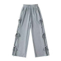 Side tie ribbon bows sweat pants