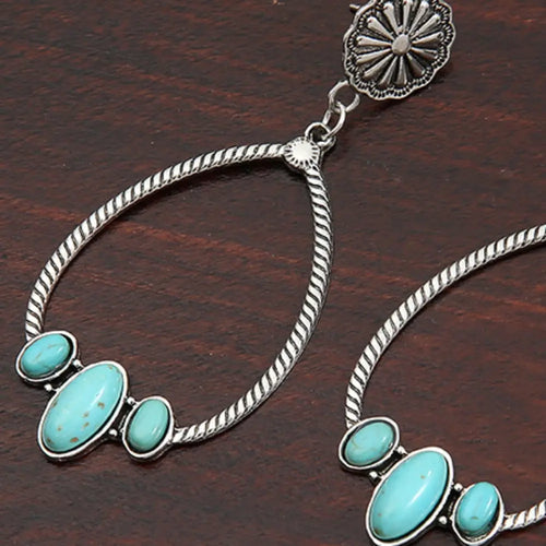 Artificial Turquoise Teardrop Earrings by Be Bliss Boutique