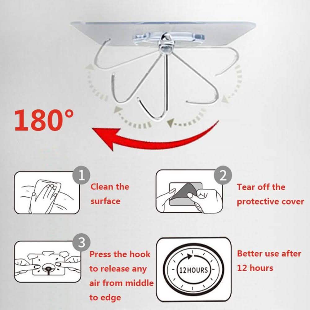 24-Pack: Adhesive Hooks Kitchen Wall Hooks by DailySale
