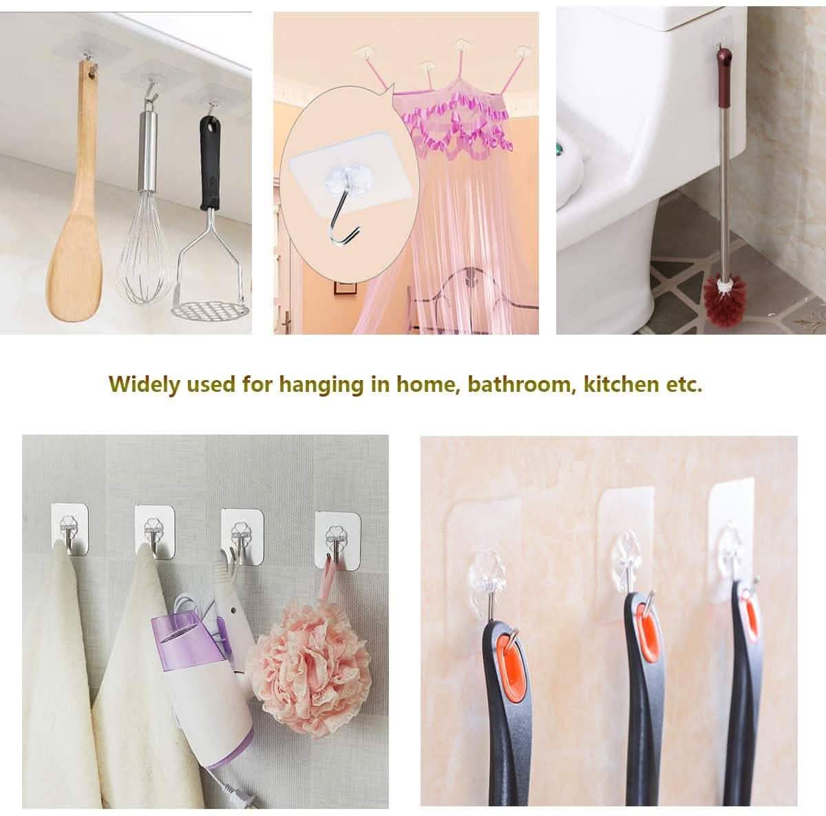 24-Pack: Adhesive Hooks Kitchen Wall Hooks by DailySale
