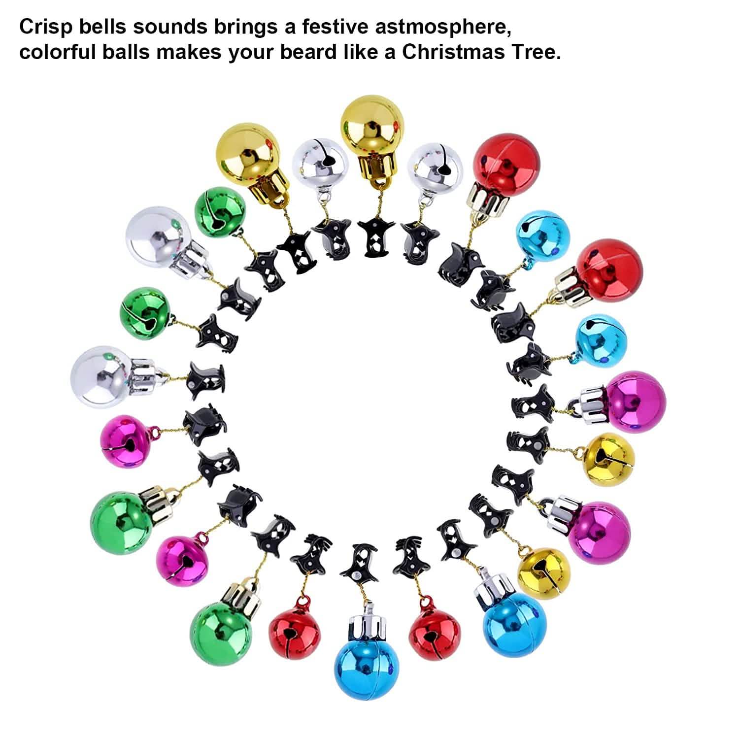 24-Piece: Christmas Beard Baubles Ornaments Santa Claus Beard Bells by DailySale