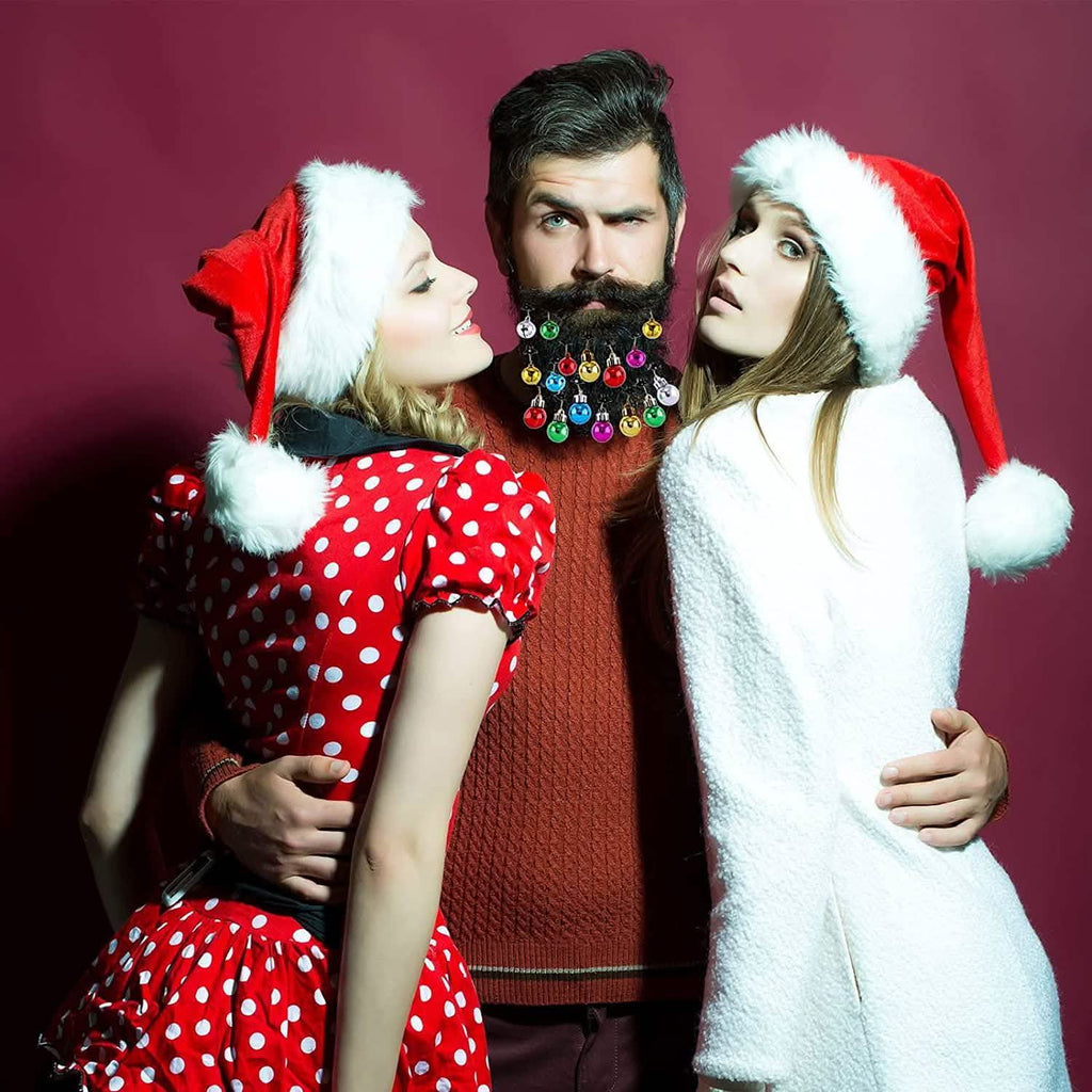 24-Piece: Christmas Beard Baubles Ornaments Santa Claus Beard Bells by DailySale