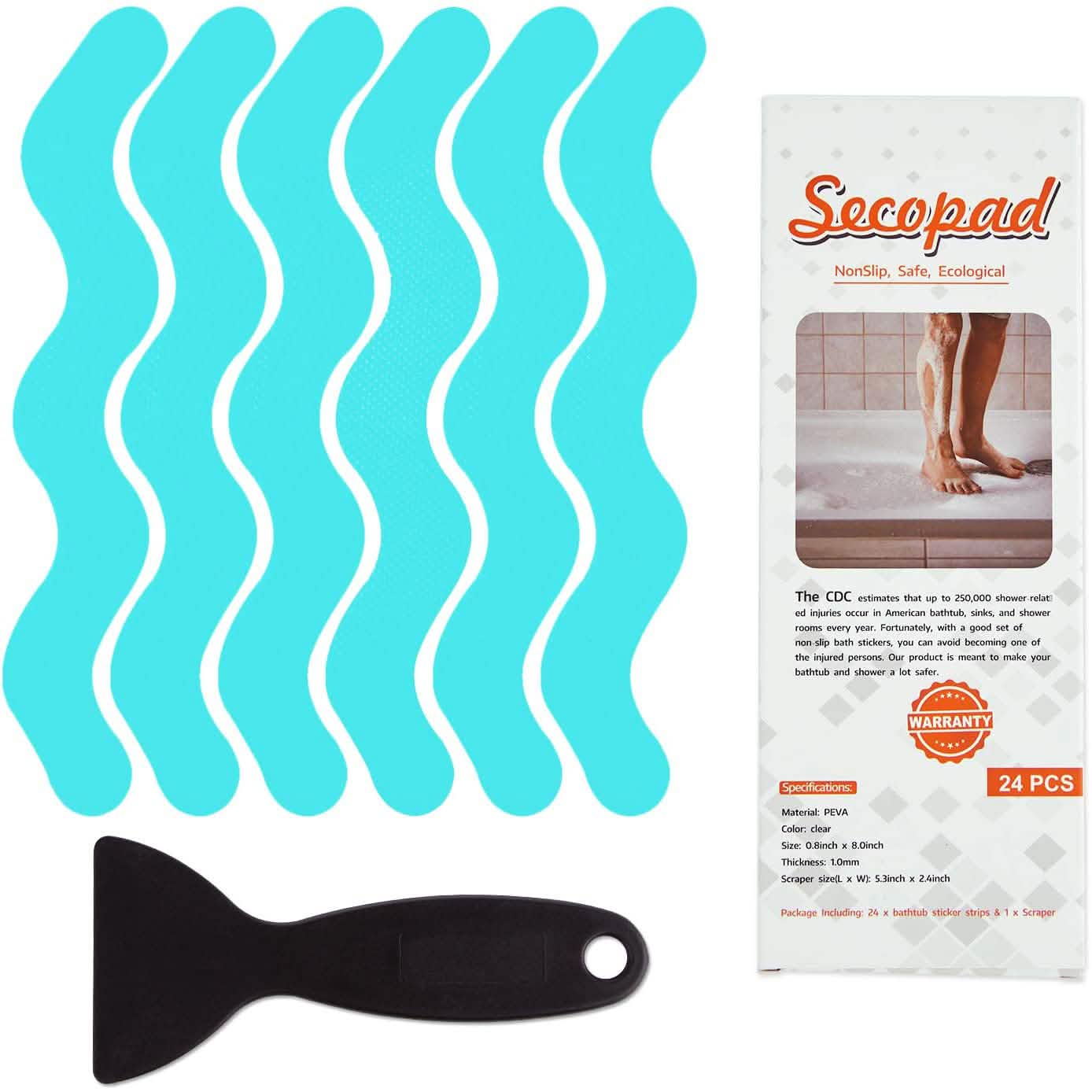 24-Piece: Safe Tub Strips Adhesive Non-Slip Shower Stickers Set by DailySale
