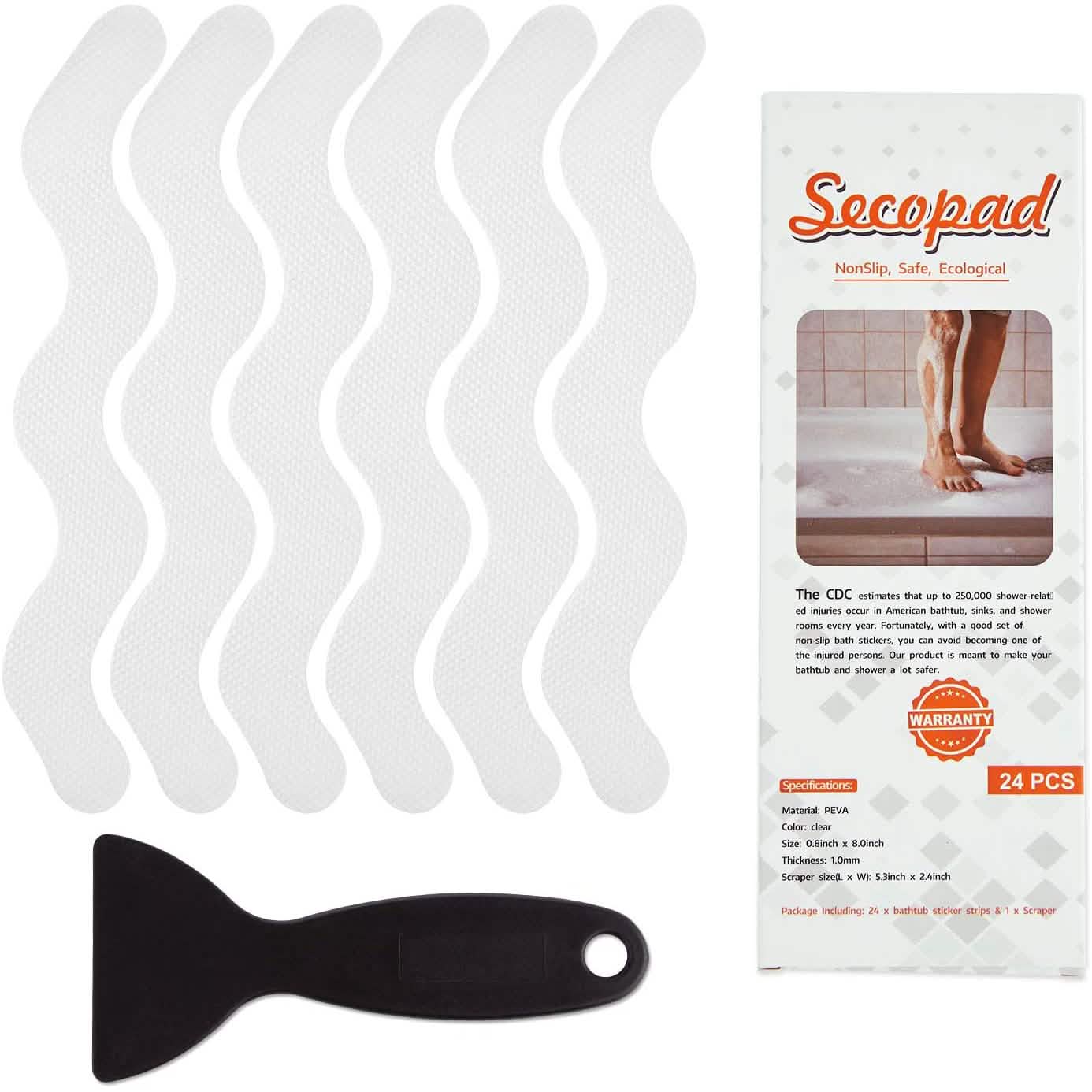 24-Piece: Safe Tub Strips Adhesive Non-Slip Shower Stickers Set by DailySale