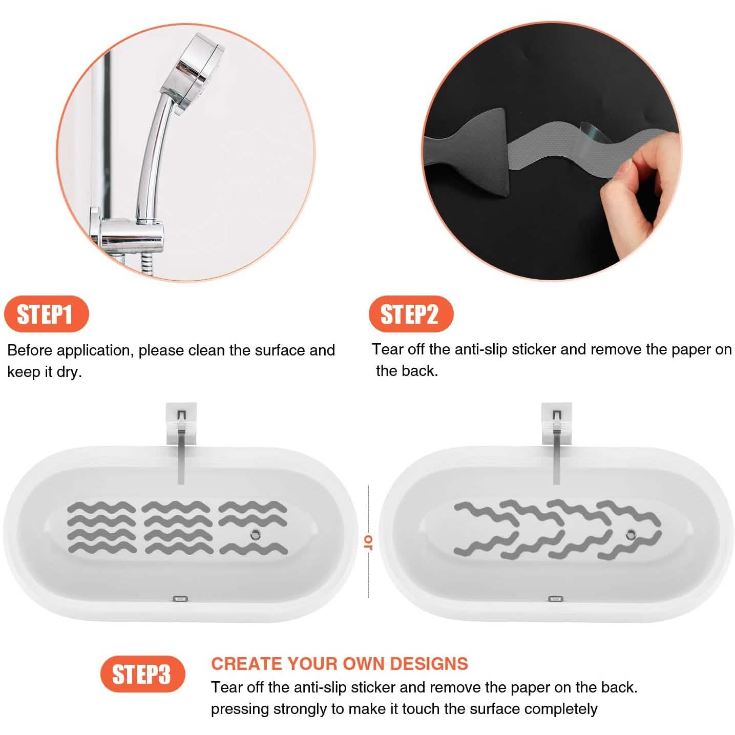 24-Piece: Safe Tub Strips Adhesive Non-Slip Shower Stickers Set by DailySale