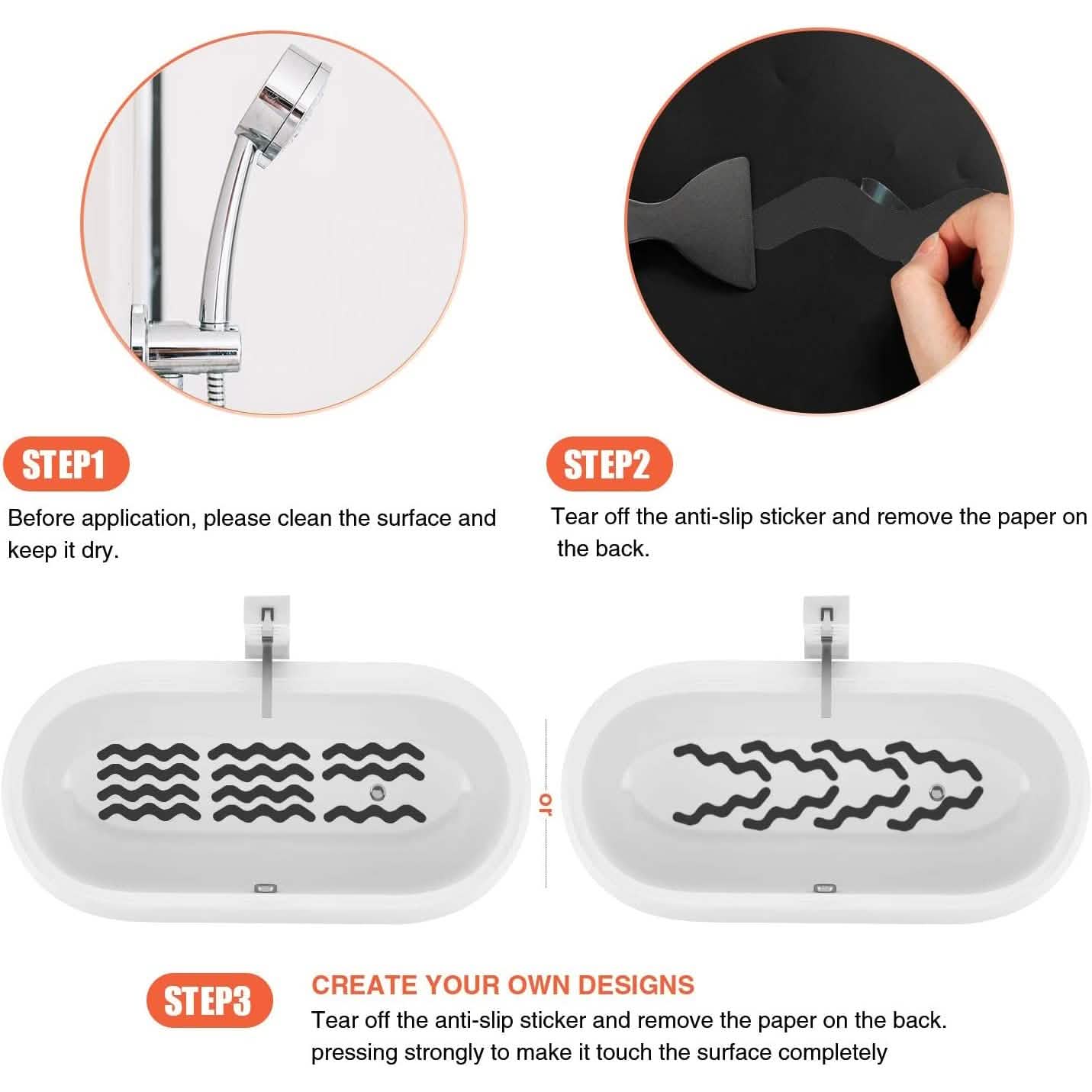 24-Piece: Safe Tub Strips Adhesive Non-Slip Shower Stickers Set by DailySale
