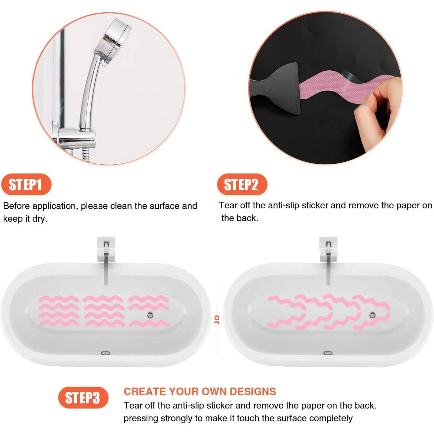 24-Piece: Safe Tub Strips Adhesive Non-Slip Shower Stickers Set by DailySale