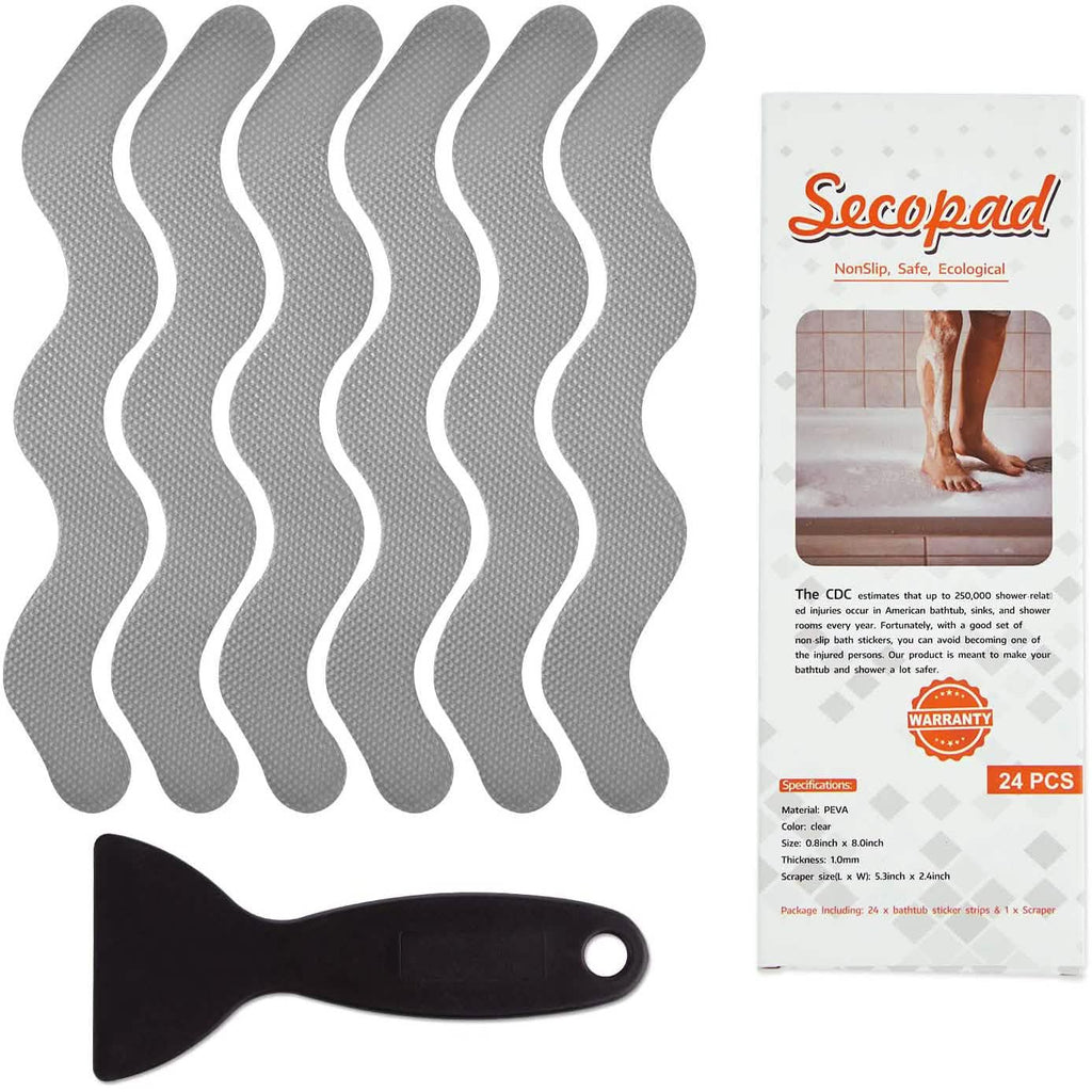 24-Piece: Safe Tub Strips Adhesive Non-Slip Shower Stickers Set by DailySale