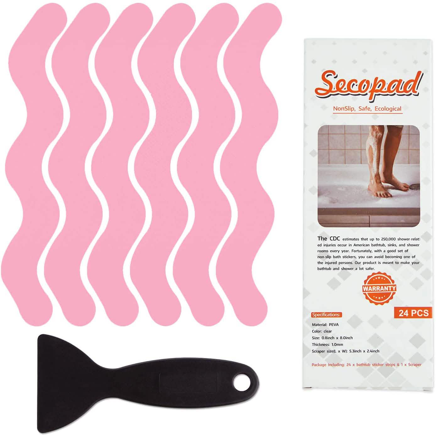 24-Piece: Safe Tub Strips Adhesive Non-Slip Shower Stickers Set by DailySale