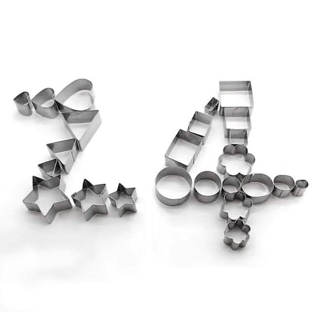 24-Piece: Stainless Steel Cookie Cutters Set by DailySale