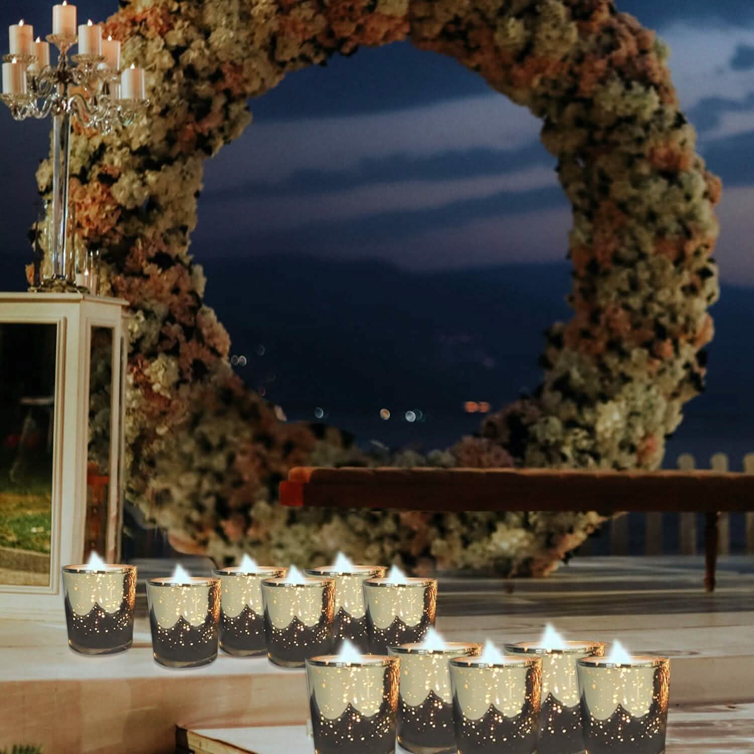 24-Pieces Gold Votive Tealights Candle Holder Mercury Glass by DailySale