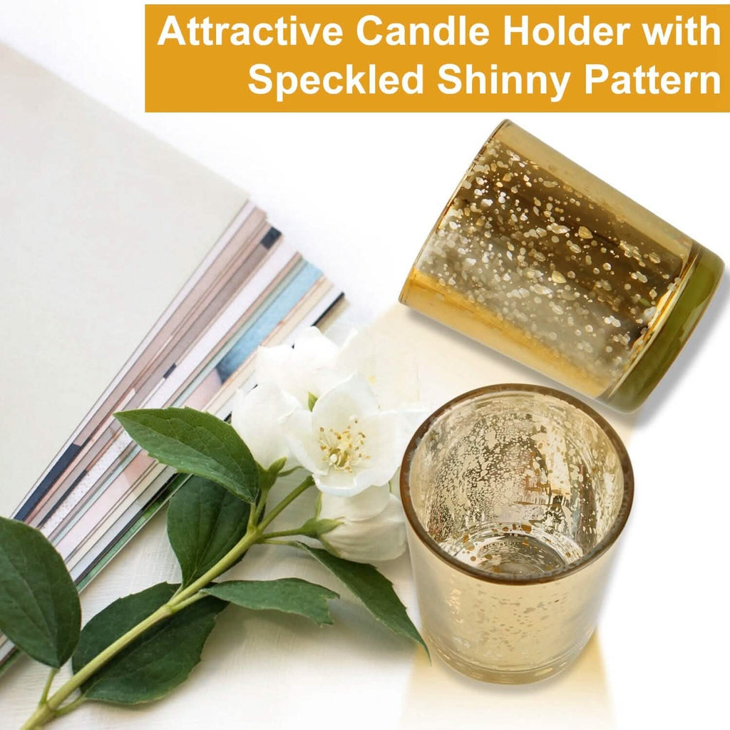 24-Pieces Gold Votive Tealights Candle Holder Mercury Glass by DailySale