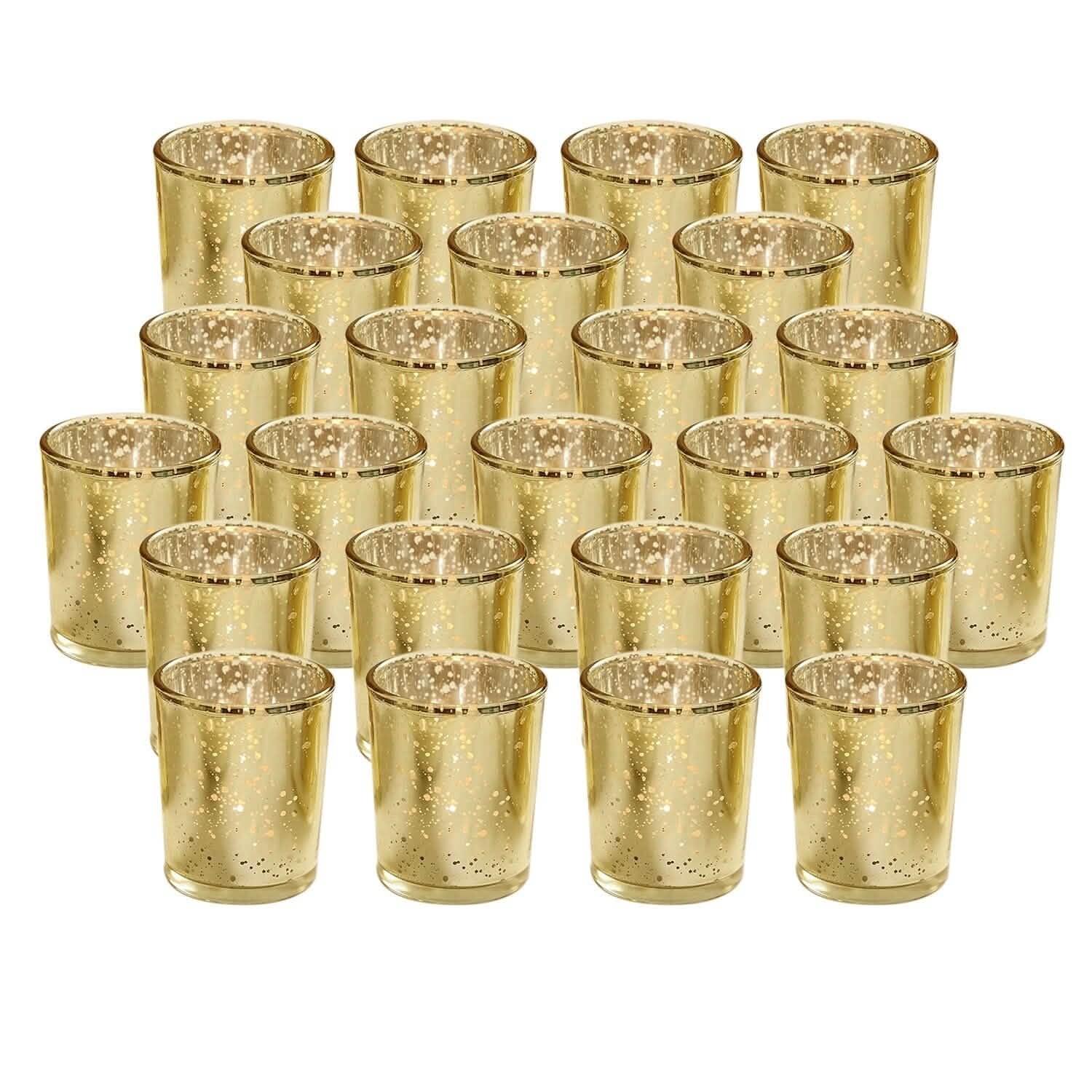 24-Pieces Gold Votive Tealights Candle Holder Mercury Glass by DailySale