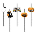 24-Pieces: Halloween Party Striped Decorative Paper Straws by DailySale