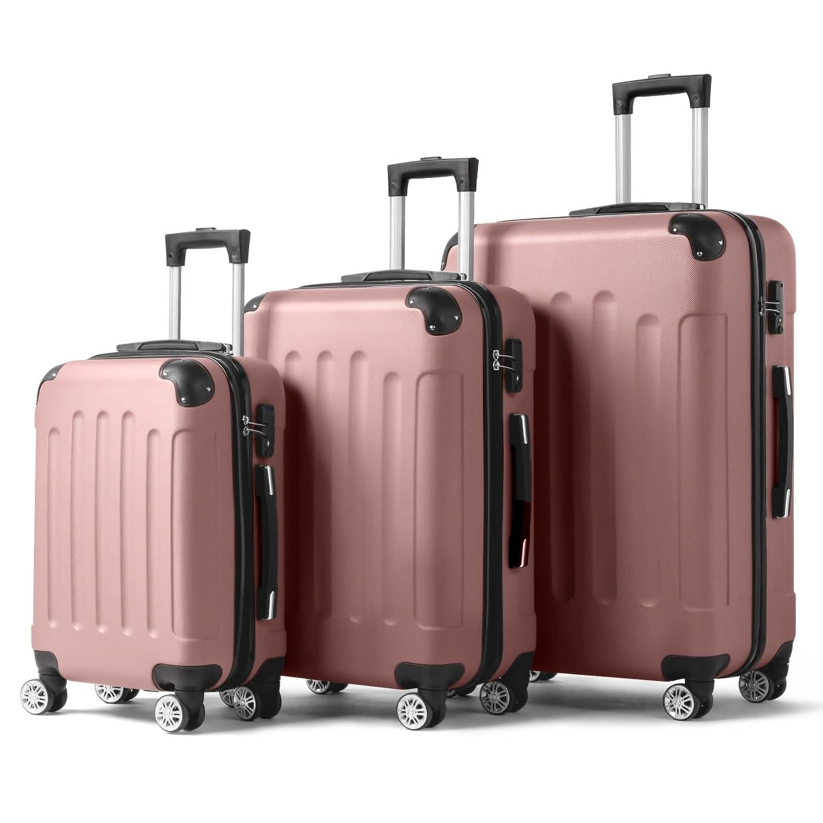 3-Piece Hard Shell Luggage Set with TSA Lock – 20/24/28 Inch 360° Spinner Wheels by DailySale
